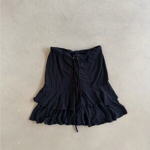 y2k stretch Black Ruffled Skirt